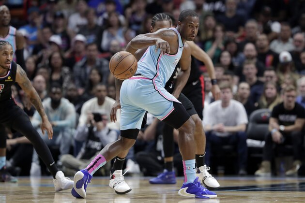 Miami Heat guard Dion Waiters loses control of the ball during the first half of an NBA basketball game against the Los Angeles Clippers, Friday, Jan. 24, 2020, in Miami. The Clippers won 122-117. (AP Photo/Lynne Sladky) Miami Heat guard Dion Waiters loses control of the ball during the first half of an NBA basketball game against the Los Angeles Clippers, Friday, Jan. 24, 2020, in Miami. The Clippers won 122-117. (AP Photo/Lynne Sladky)