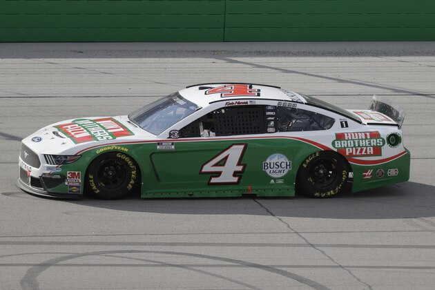 Kevin Harvick (4) drives during a NASCAR Cup Series auto race Sunday, July 12, 2020, in Sparta, Ky. (AP Photo/Mark Humphrey)