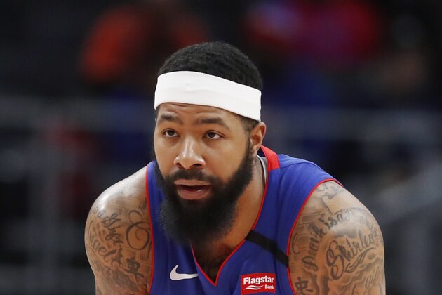 Detroit Pistons forward Markieff Morris is seen during the first half of an NBA basketball game, Wednesday, Jan. 22, 2020, in Detroit. (AP Photo/Carlos Osorio)