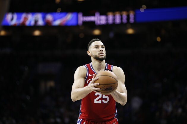 Philadelphia 76ers' Ben Simmons plays during an NBA basketball game against the Los Angeles Clippers, Tuesday, Feb. 11, 2020, in Philadelphia. (AP Photo/Matt Slocum)