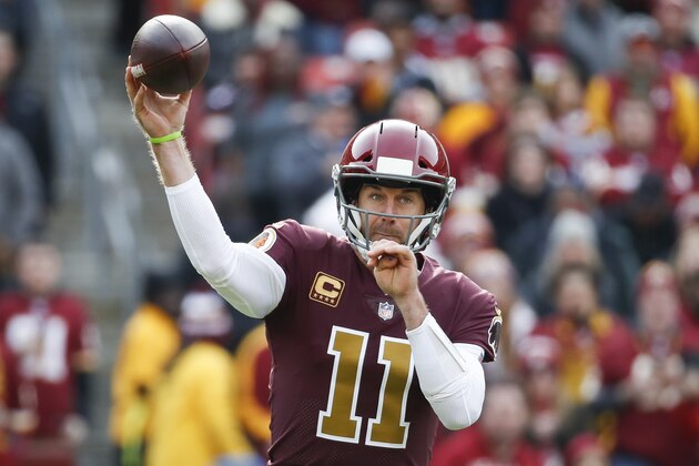 Washington Redskins quarterback Alex Smith (11) passes the ball during the first half of an NFL football game against the Houston Texans, Sunday, Nov. 18, 2018 in Landover, Md. (AP Photo/Alex Brandon) Washington Redskins quarterback Alex Smith (11) passes the ball during the first half of an NFL football game against the Houston Texans, Sunday, Nov. 18, 2018 in Landover, Md. (AP Photo/Alex Brandon)