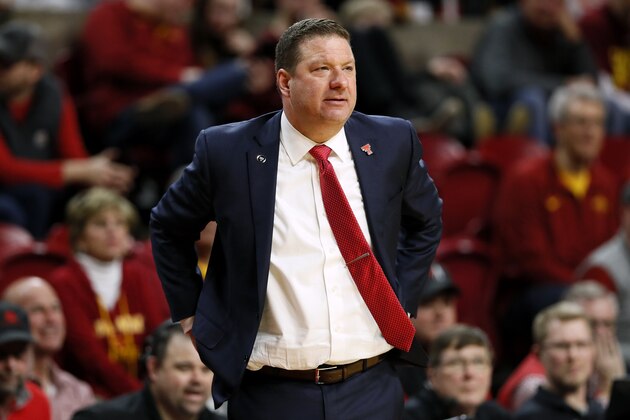 Texas Tech head coach Chris Beard watches from the bench during the second half of an NCAA college basketball game against Iowa State, Saturday, Feb. 22, 2020, in Ames, Iowa. (AP Photo/Charlie Neibergall)