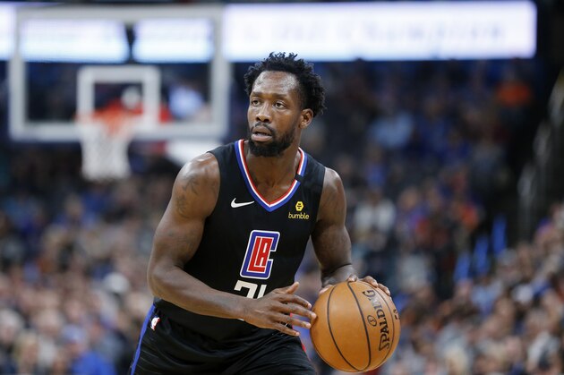 Los Angeles Clipper's Patrick Beverley (21) during the first half of an NBA basketball game against Oklahoma City Thunder in Oklahoma City, Tuesday, March, 3, 2020. (AP Photo/Garett Fisbeck)