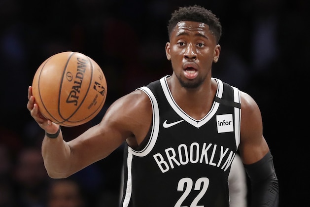 Brooklyn Nets guard Caris LeVert (22) takes the ball up court during the first quarter of an NBA basketball game against the Memphis Grizzlies, Wednesday, March 4, 2020, in New York. (AP Photo/Kathy Willens)