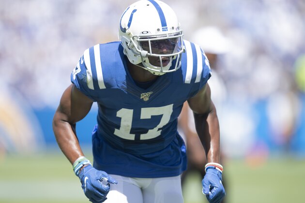 Indianapolis Colts wide receiver Devin Funchess during an NFL football game against the Los Angeles Chargers, Sunday, Sept. 8, 2019, in Carson, Calif. (AP Photo/Kyusung Gong)
