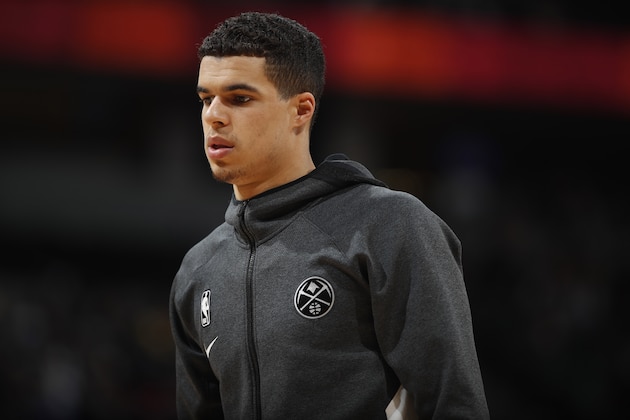 Denver Nuggets forward Michael Porter Jr. (1) in the second half of an NBA basketball game Sunday, March 1, 2020. The Nuggets won 133-118. (AP Photo/David Zalubowski)