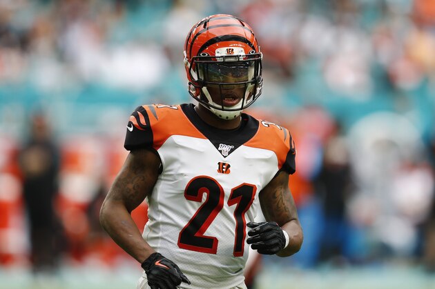 Cincinnati Bengals defensive back Darqueze Dennard (21) runs, during the second half at an NFL football game against the Miami Dolphins, Sunday, Dec. 22, 2019, in Miami Gardens, Fla. (AP Photo/Brynn Anderson)