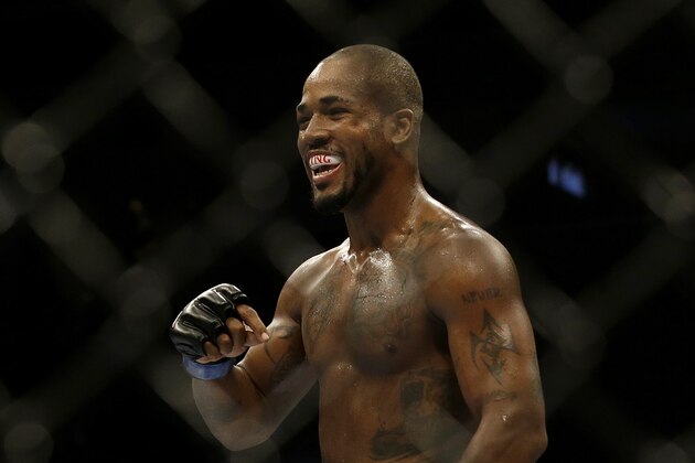 Bobby Green smile while fighting Josh Thomson in a lightweight mixed martial arts bout at a UFC on Fox event in San Jose, Calif., Saturday, July 26, 2014. Green won by split decision. (AP Photo/Jeff Chiu)