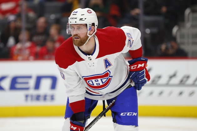 Montreal Canadiens defenseman Jeff Petry (26) plays against the Detroit Red Wings in the second period of an NHL hockey game Tuesday, Feb. 18, 2020, in Detroit. (AP Photo/Paul Sancya)
