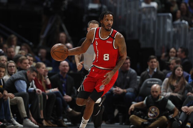 Portland Trail Blazers forward Trevor Ariza (8) in the first half of an NBA basketball game Tuesday, Feb. 4, 2020, in Denver. (AP Photo/David Zalubowski) Portland Trail Blazers forward Trevor Ariza (8) in the first half of an NBA basketball game Tuesday, Feb. 4, 2020, in Denver. (AP Photo/David Zalubowski)