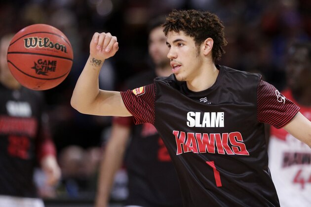 FILE - In this Nov. 17, 2019, file photo, LaMelo Ball of the Illawarra Hawks warms up before their game against the Sydney Kings in the Australian Basketball League in Sydney. LaMelo Ball’s bid to be a club owner in Australia hasn't worked out. The American is expected to be a top pick in the upcoming NBA draft later this year.(AP Photo/Rick Rycroft, File) FILE - In this Nov. 17, 2019, file photo, LaMelo Ball of the Illawarra Hawks warms up before their game against the Sydney Kings in the Australian Basketball League in Sydney. LaMelo Ball’s bid to be a club owner in Australia hasn't worked out. The American is expected to be a top pick in the upcoming NBA draft later this year.(AP Photo/Rick Rycroft, File)