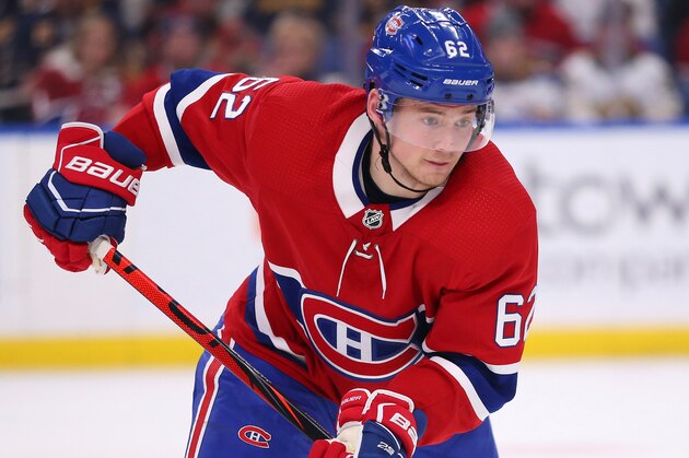 Montreal Canadiens forward Artturi Lehkonen (62) skates during the second period of an NHL hockey game against the Buffalo Sabres, Thursday, Jan. 30, 2020, in Buffalo, N.Y. (AP Photo/Jeffrey T. Barnes)