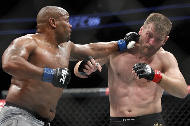 Daniel Cormier punches Stipe Miocic during a heavyweight title mixed martial arts bout at UFC 226, Saturday, July 7, 2018, in Las Vegas. (AP Photo/John Locher) Daniel Cormier punches Stipe Miocic during a heavyweight title mixed martial arts bout at UFC 226, Saturday, July 7, 2018, in Las Vegas. (AP Photo/John Locher)
