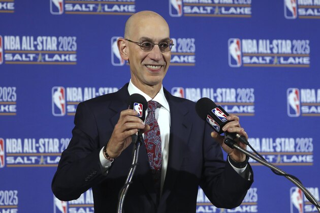 NBA Commissioner Adam Silver speaks during a news conference at Vivint Smart Home Arena, Wednesday, Oct. 23, 2019, in Salt Lake City. The NBA announced that Salt Lake City has been selected to host the NBA All-Star Game in 2023. (AP Photo/Rick Bowmer) NBA Commissioner Adam Silver speaks during a news conference at Vivint Smart Home Arena, Wednesday, Oct. 23, 2019, in Salt Lake City. The NBA announced that Salt Lake City has been selected to host the NBA All-Star Game in 2023. (AP Photo/Rick Bowmer)