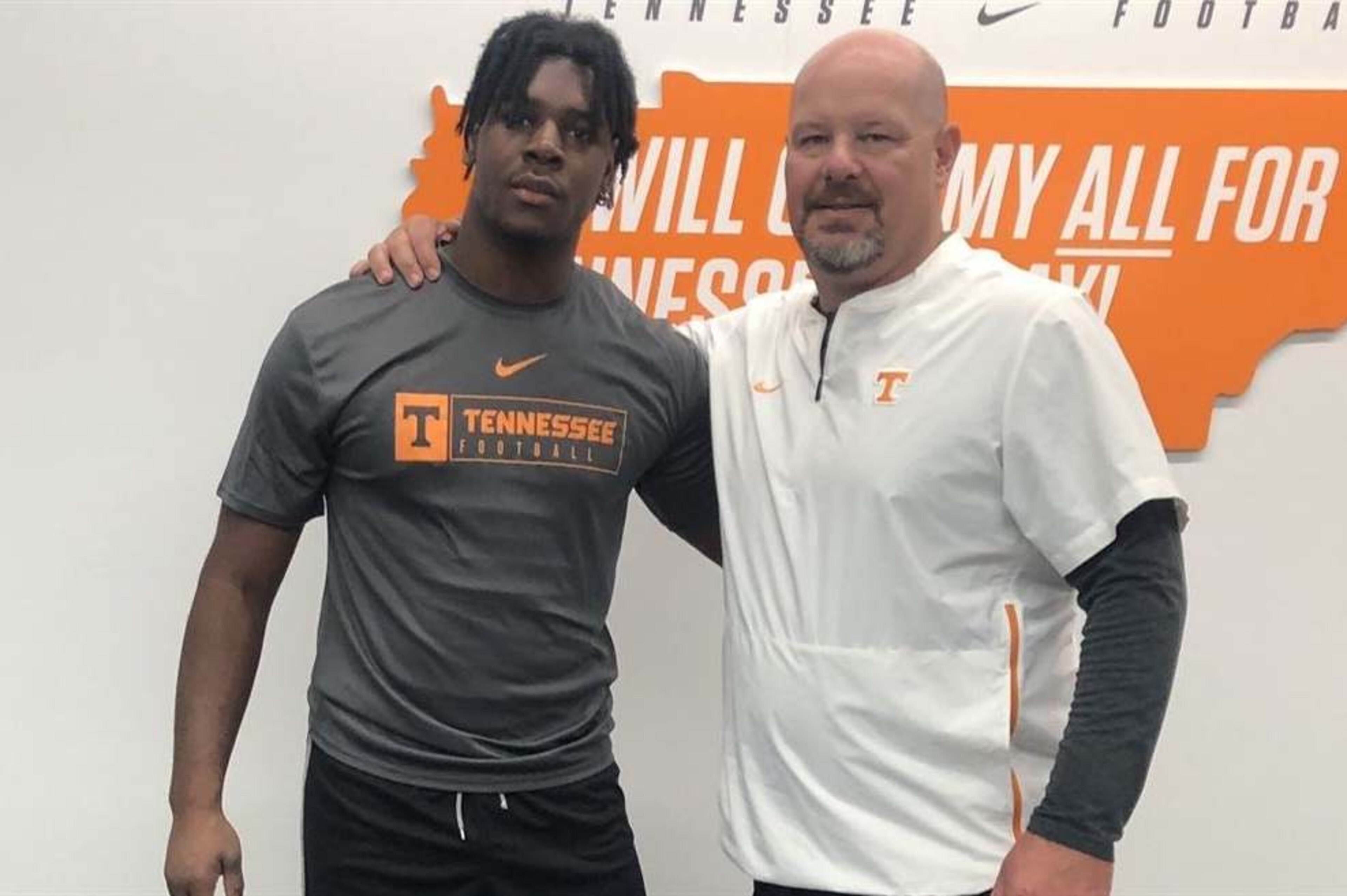 Merrick (left) while on a visit to the University of Tennessee in 2019. Merrick (left) while on a visit to the University of Tennessee in 2019.