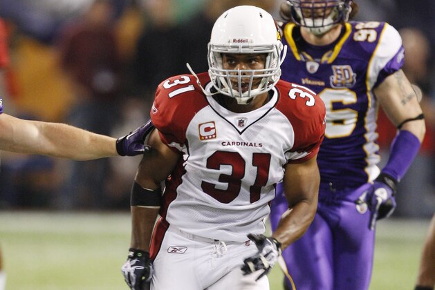 Arizona Cardinals running back Jason Wright (31) runs on a kick off during an NFL football game against the Minnesota Vikings in Minneapolis Sunday, Nov. 7, 2010. (AP Photo/Andy King)