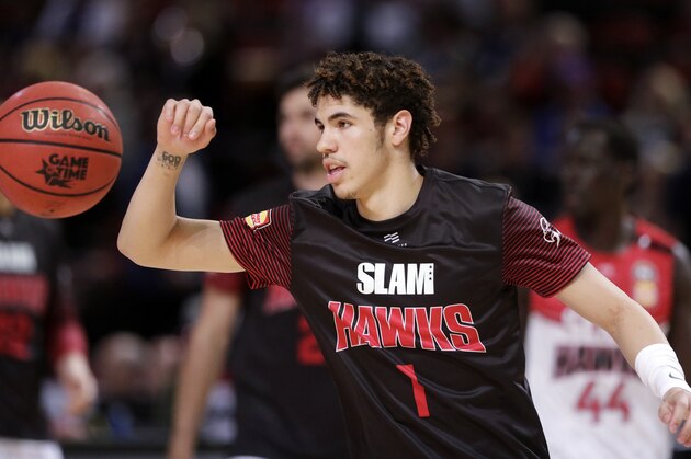 FILE - In this Nov. 17, 2019, file photo, LaMelo Ball of the Illawarra Hawks warms up before their game against the Sydney Kings in the Australian Basketball League in Sydney. LaMelo Ball’s bid to be a club owner in Australia hasn't worked out. The American is expected to be a top pick in the upcoming NBA draft later this year.(AP Photo/Rick Rycroft, File) FILE - In this Nov. 17, 2019, file photo, LaMelo Ball of the Illawarra Hawks warms up before their game against the Sydney Kings in the Australian Basketball League in Sydney. LaMelo Ball’s bid to be a club owner in Australia hasn't worked out. The American is expected to be a top pick in the upcoming NBA draft later this year.(AP Photo/Rick Rycroft, File)