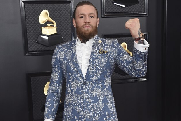 Conor McGregor arrives at the 62nd annual Grammy Awards at the Staples Center on Sunday, Jan. 26, 2020, in Los Angeles. (Photo by Jordan Strauss/Invision/AP)