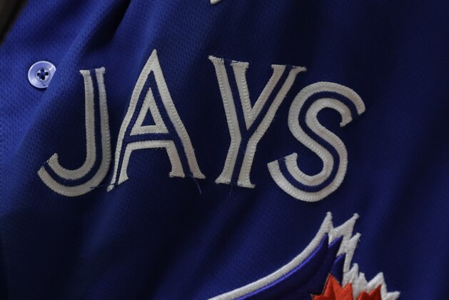 A Toronto Blue Jays jersey during the first inning of a baseball game against the Tampa Bay Rays Monday, May 27, 2019, in St. Petersburg, Fla. (AP Photo/Chris O'Meara)