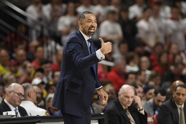 Michigan head coach Juwan Howard gestures during the second half of an NCAA college basketball game against Maryland, Sunday, March 8, 2020, in College Park, Md. Maryland won 83-70. (AP Photo/Nick Wass)