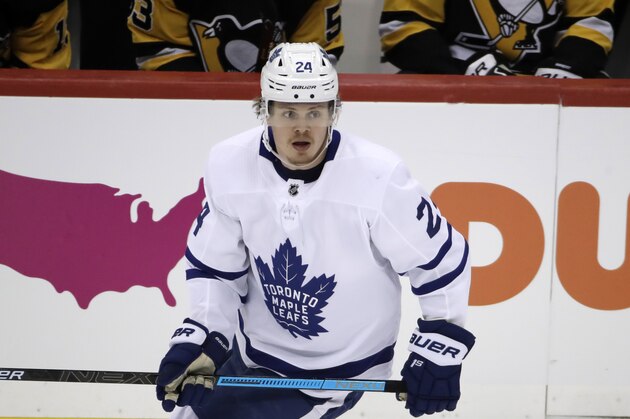 Toronto Maple Leafs' Kasperi Kapanen skates during the first period of the team's NHL hockey game against the Pittsburgh Penguins in Pittsburgh, Tuesday, Feb. 18, 2020. (AP Photo/Gene J. Puskar)