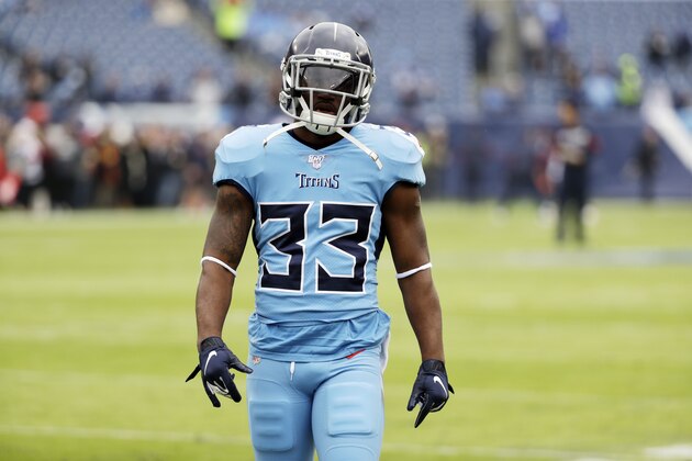 Tennessee Titans running back Dion Lewis warms up before an NFL football game between the Titans and the Houston Texans Sunday, Dec. 15, 2019, in Nashville, Tenn. (AP Photo/James Kenney) Tennessee Titans running back Dion Lewis warms up before an NFL football game between the Titans and the Houston Texans Sunday, Dec. 15, 2019, in Nashville, Tenn. (AP Photo/James Kenney)