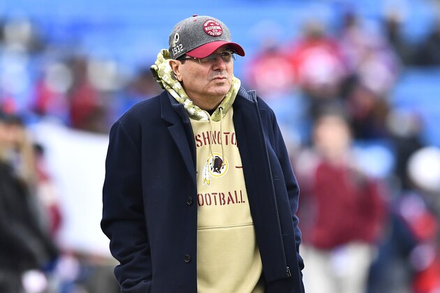 Washington Redskins owner Daniel Snyder is shown before an NFL football game against the Buffalo Bills, Sunday, Nov. 3, 2019, in Orchard Park, N.Y. (AP Photo/Adrian Kraus)