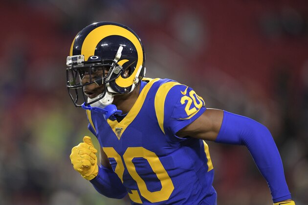 Los Angeles Rams cornerback Jalen Ramsey in an NFL football game against the Seattle Seahawks Sunday, Dec. 8, 2019, in Los Angeles. (AP Photo/Kyusung Gong)