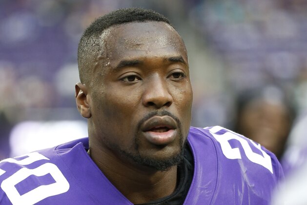 Minnesota Vikings cornerback Mackensie Alexander warms up before an NFL football game against the Miami Dolphins, Sunday, Dec. 16, 2018, in Minneapolis. (AP Photo/Bruce Kluckhohn)