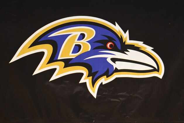 Baltimore Ravens logo during the preseason NFL football game in Baltimore, Thursday, Aug. 13, 2009, between the Baltimore Ravens and the Washington Redskins. (AP Photo/Nick Wass) Baltimore Ravens logo during the preseason NFL football game in Baltimore, Thursday, Aug. 13, 2009, between the Baltimore Ravens and the Washington Redskins. (AP Photo/Nick Wass)
