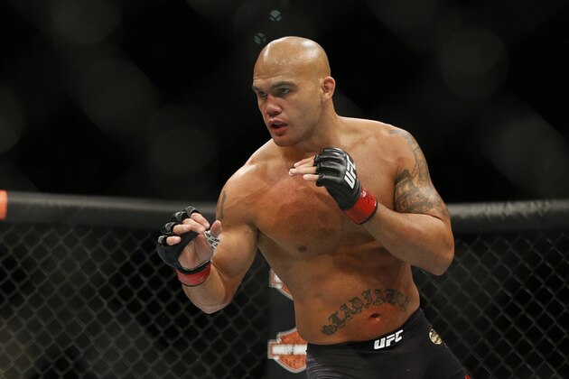 Robbie Lawler, pictured, fights Rory MacDonald during their welterweight title fight mixed martial arts bout at UFC 189 Saturday, July 11, 2015, in Las Vegas. (AP Photo/John Locher)