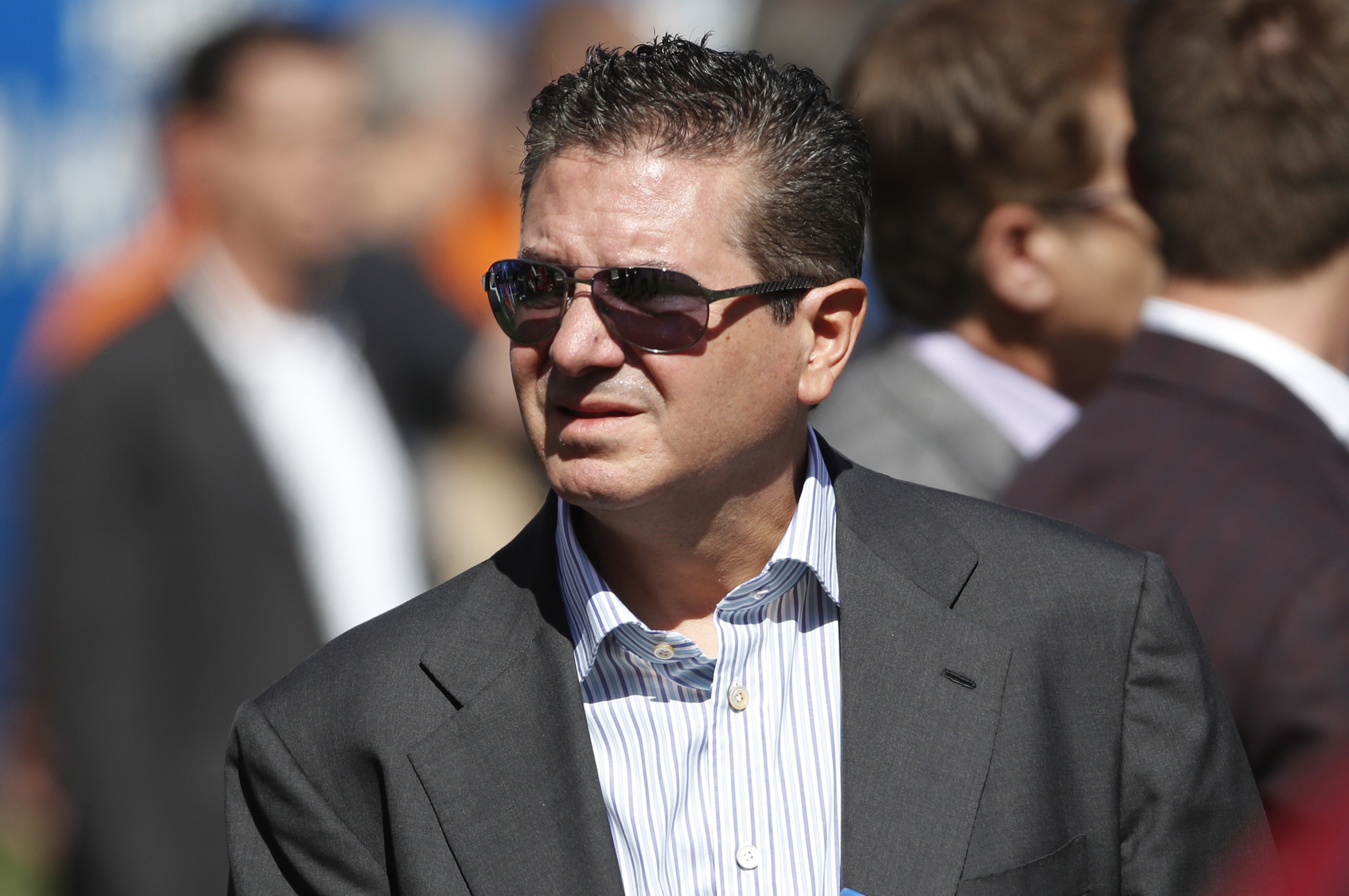 Washington Redskins owner Daniel Snyder walks the sidelines before an NFL football game between the Redskins and the New York Giants, Sunday, Sept. 29, 2019, in East Rutherford, N.J. The Giants won the game 24-3. (Jeff Haynes/AP Images for Panini)