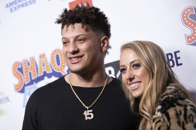 Patrick Mahomes and Brittany Matthews arrive at Shaq's Fun House at Live! at the Battery Atlanta on Friday, Feb. 1, 2019, in Atlanta. (Photo by Omar Vega/Invision/AP) Patrick Mahomes and Brittany Matthews arrive at Shaq's Fun House at Live! at the Battery Atlanta on Friday, Feb. 1, 2019, in Atlanta. (Photo by Omar Vega/Invision/AP)