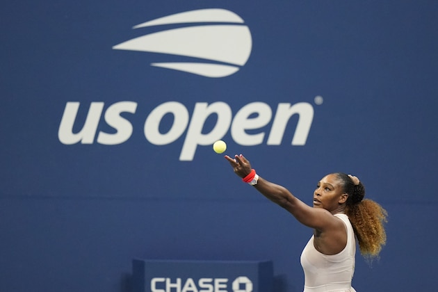 Serena Williams, of the United States, serves to Margarita Gasparyan, of Russia, during the third round of the U.S. Open tennis championships, Thursday, Sept. 3, 2020, in New York. (AP Photo/Frank Franklin II) Serena Williams, of the United States, serves to Margarita Gasparyan, of Russia, during the third round of the U.S. Open tennis championships, Thursday, Sept. 3, 2020, in New York. (AP Photo/Frank Franklin II)