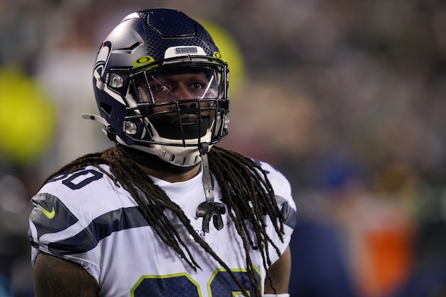 Seattle Seahawks' Jadeveon Clowney plays during the second half of an NFL wild-card playoff football game against the Philadelphia Eagles, Sunday, Jan. 5, 2020, in Philadelphia. (AP Photo/Chris Szagola)