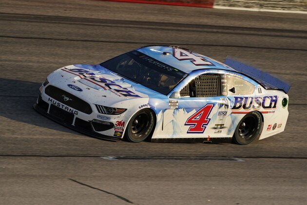 Kevin Harvick (4) runs during a NASCAR Cup Series auto race Sunday, Sept. 6, 2020, in Darlington, S.C. (AP Photo/Chris Carlson)