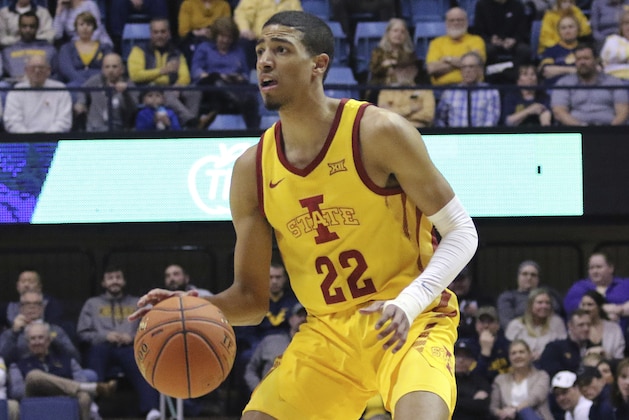 Iowa State guard Tyrese Haliburton (22) drives it up court against West Virginia during the first half of an NCAA college basketball game Wednesday, Feb. 5, 2020, in Morgantown, W.Va. (AP Photo/Kathleen Batten) Iowa State guard Tyrese Haliburton (22) drives it up court against West Virginia during the first half of an NCAA college basketball game Wednesday, Feb. 5, 2020, in Morgantown, W.Va. (AP Photo/Kathleen Batten)