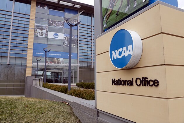The national office of the NCAA in Indianapolis is shown Thursday, March 12, 2020. The NCAA canceled the men's and women's Division I basketball tournaments amid coronavirus fears on Thursday. (AP Photo/Michael Conroy) The national office of the NCAA in Indianapolis is shown Thursday, March 12, 2020. The NCAA canceled the men's and women's Division I basketball tournaments amid coronavirus fears on Thursday. (AP Photo/Michael Conroy)