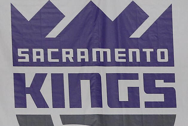 The Sacramento Kings released the NBA basketball team's new logo, Tuesday, April 26, 2016, in Sacramento, Calif. The new logo has a reshaped crown and new typeface meant to convey a modern look. (AP Photo/Rich Pedroncelli)