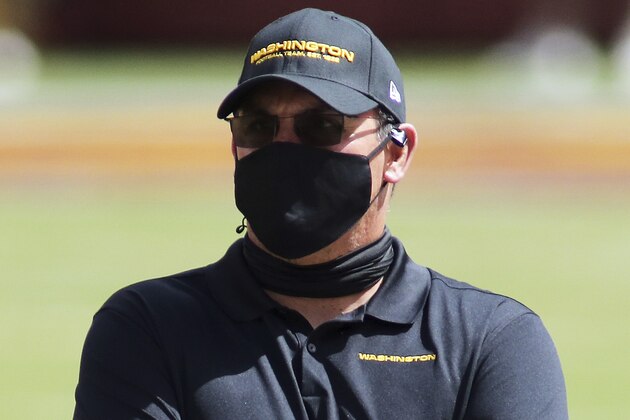 Washington Football Team Head Coach Ron Rivera in action during an NFL match against the Philadelphia Eagles and the Washington Football Team on Sunday, September 13, 2020 in Landover, Md. (AP Photo/Daniel Kucin Jr.)