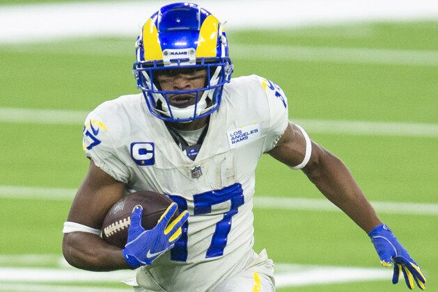 Los Angeles Rams wide receiver Robert Woods during an NFL football game against the Dallas Cowboys, Sunday, Sept. 13, 2020, in Inglewood, Calif. (AP Photo/Kyusung Gong)