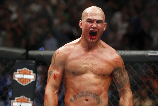 FILE - In this July 11, 2015, file photo, Robbie Lawler celebrates after defeating Rory MacDonald in their welterweight title fight mixed martial arts bout at UFC 189 in Las Vegas. Lawler believes he can avoid the upset bug that hit the majority of the UFC's champions during a tumultuous 2015. The welterweight king expects violence and victory Saturday when he takes on Carlos Condit at UFC 195 in Las Vegas. (AP Photo/John Locher, File) FILE - In this July 11, 2015, file photo, Robbie Lawler celebrates after defeating Rory MacDonald in their welterweight title fight mixed martial arts bout at UFC 189 in Las Vegas. Lawler believes he can avoid the upset bug that hit the majority of the UFC's champions during a tumultuous 2015. The welterweight king expects violence and victory Saturday when he takes on Carlos Condit at UFC 195 in Las Vegas. (AP Photo/John Locher, File)