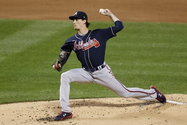 Atlanta Braves pitcher Max Fried delivers during the first inning of a baseball game against the New York Mets, Friday, Sept. 18, 2020, in New York. (AP Photo/Adam Hunger)