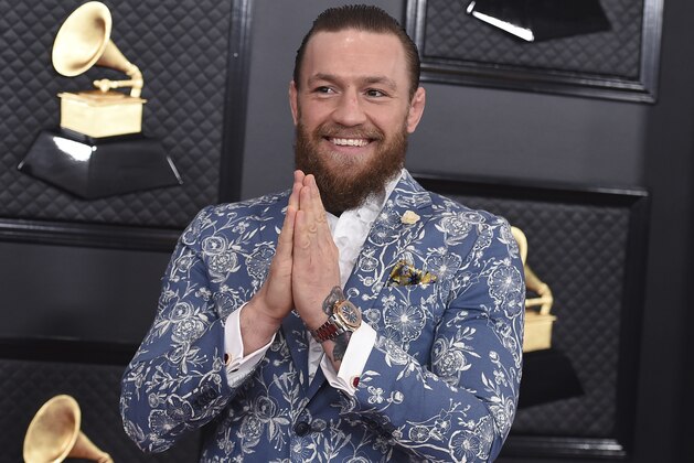 Conor McGregor arrives at the 62nd annual Grammy Awards at the Staples Center on Sunday, Jan. 26, 2020, in Los Angeles. (Photo by Jordan Strauss/Invision/AP)