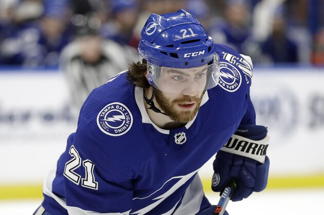 Tampa Bay Lightning center Brayden Point during the second period of an NHL hockey game against the Toronto Maple Leafs Tuesday, Feb. 25, 2020, in Tampa, Fla. (AP Photo/Chris O'Meara) Tampa Bay Lightning center Brayden Point during the second period of an NHL hockey game against the Toronto Maple Leafs Tuesday, Feb. 25, 2020, in Tampa, Fla. (AP Photo/Chris O'Meara)
