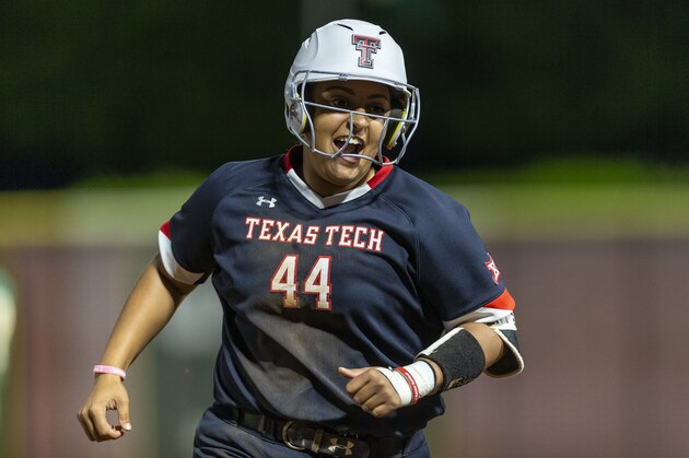 Texas Tech runner Trenity Edwards (44) rounds third as she celebrates a home run against Baylor during an NCAA softball game on Friday, April 12, 2019 in Waco, Texas. (AP Photo/Stephen Spillman) Texas Tech runner Trenity Edwards (44) rounds third as she celebrates a home run against Baylor during an NCAA softball game on Friday, April 12, 2019 in Waco, Texas. (AP Photo/Stephen Spillman)