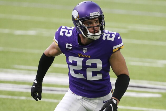 Minnesota Vikings strong safety Harrison Smith warms up before an NFL football game against the Tennessee Titans, Sunday, Sept. 27, 2020, in Minneapolis. (AP Photo/Bruce Kluckhohn) Minnesota Vikings strong safety Harrison Smith warms up before an NFL football game against the Tennessee Titans, Sunday, Sept. 27, 2020, in Minneapolis. (AP Photo/Bruce Kluckhohn)