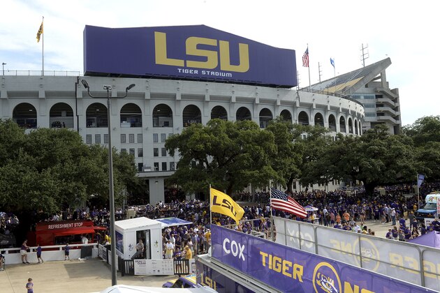 LSU's Tiger Stadium before an NCAA football game between LSU and Northwestern State Saturday in Baton Rouge, La., Sept. 14, 2019. (AP Photo/Patrick Dennis)