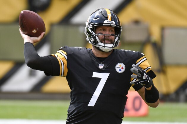 Pittsburgh Steelers quarterback Ben Roethlisberger (7) passes against the Houston Texans in the first half of an NFL football game, Sunday, Sept. 27, 2020, in Pittsburgh. (AP Photo/Don Wright) Pittsburgh Steelers quarterback Ben Roethlisberger (7) passes against the Houston Texans in the first half of an NFL football game, Sunday, Sept. 27, 2020, in Pittsburgh. (AP Photo/Don Wright)