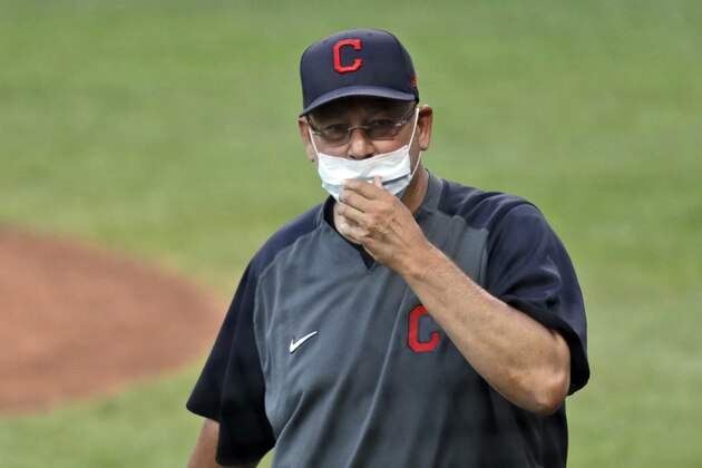 Cleveland Indians manager Terry Francona walks back to the dugout in the fourth inning during an intrasquad baseball game Monday, July 13, 2020, in Cleveland. (AP Photo/Tony Dejak) Cleveland Indians manager Terry Francona walks back to the dugout in the fourth inning during an intrasquad baseball game Monday, July 13, 2020, in Cleveland. (AP Photo/Tony Dejak)